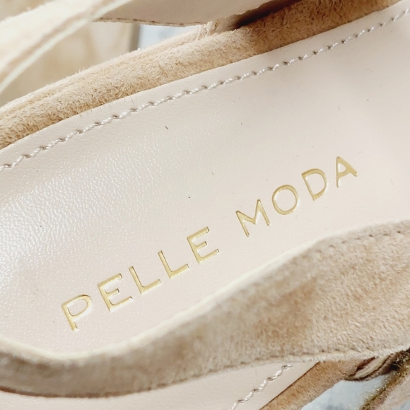 New Pelle Moda Kym Tan Suede Platform Wedge Sandals E739 - Picture 10 of 15